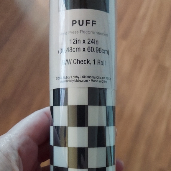 Hobby Lobby Black & White Checkered Vinyl Roll - Picture 2 of 2